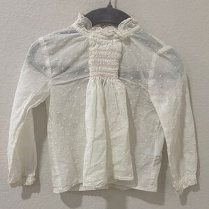 Mayoral Cream Kids Blouse with Dotted Design